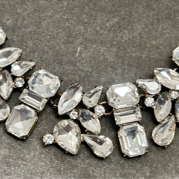 Baublebar brass tone clear gem jewelled appliqué clustered choker necklace - Picture 4 of 12